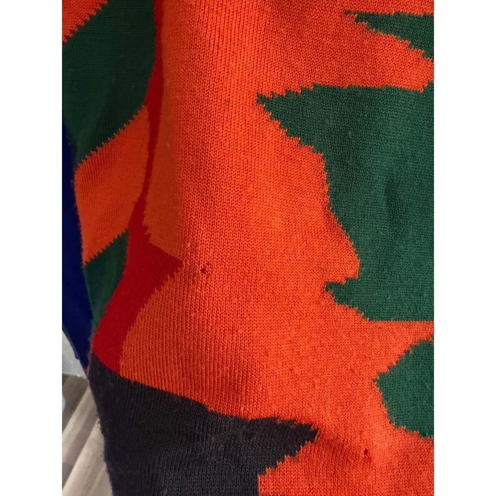 Rocca Sweater Mens L Multicolor Good Vintage Merino Wool Geometric Made in Italy - Picture 3 of 7
